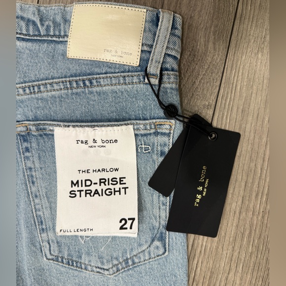 Rag & Bone BLOOMFIELD HARLOW MID-RISE FULL LENGTH STRAIGHT Vintage Stretch Sz 27 - Picture 12 of 13